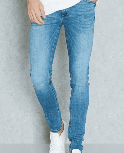 JACK & JONES SKINNY DENIM JEANS SUPER STRECHIBLE : ICE BLUE